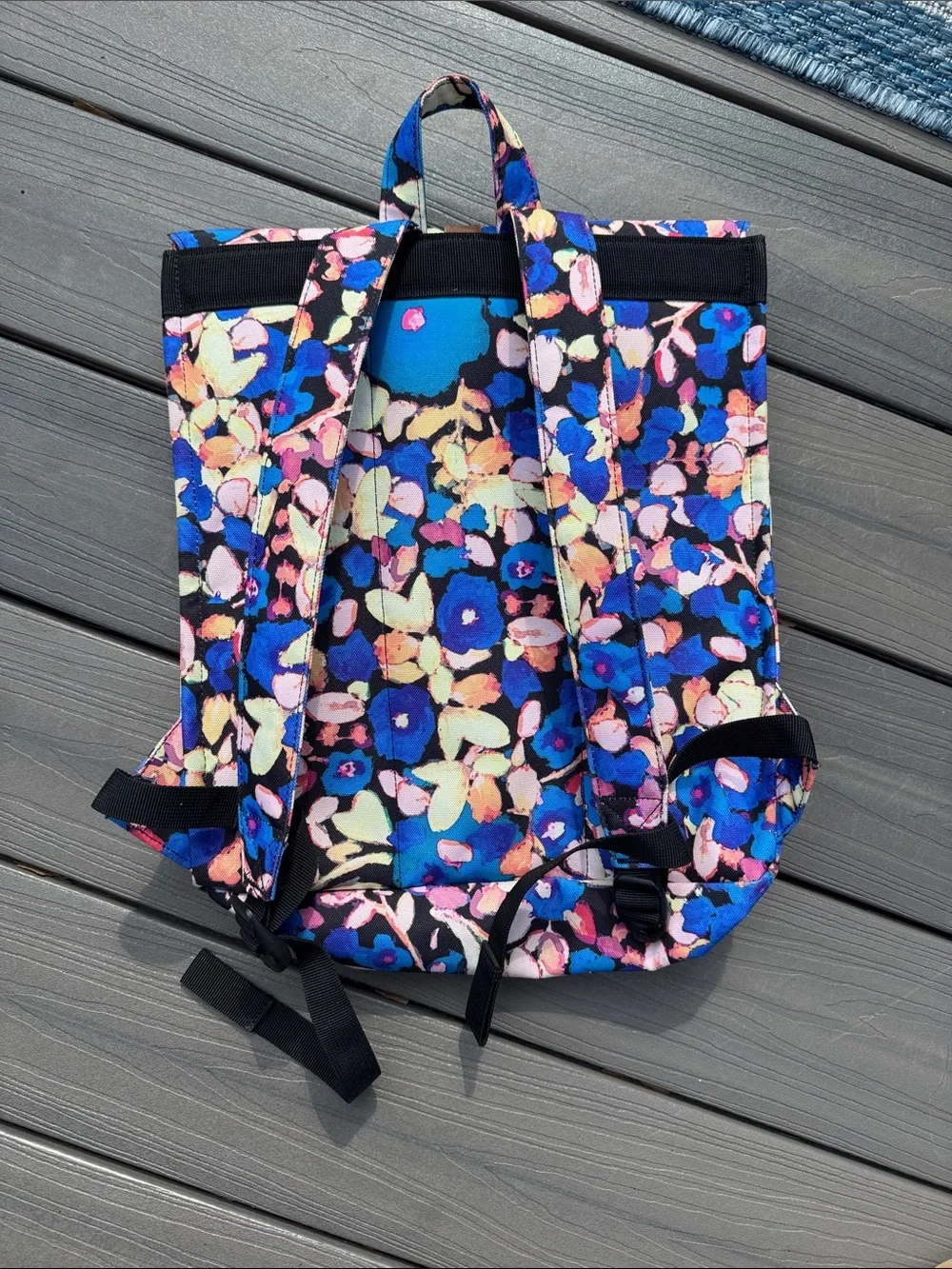 Herschel Supply Company Multicolor Floral Canvas Backpack with Brown Strap
